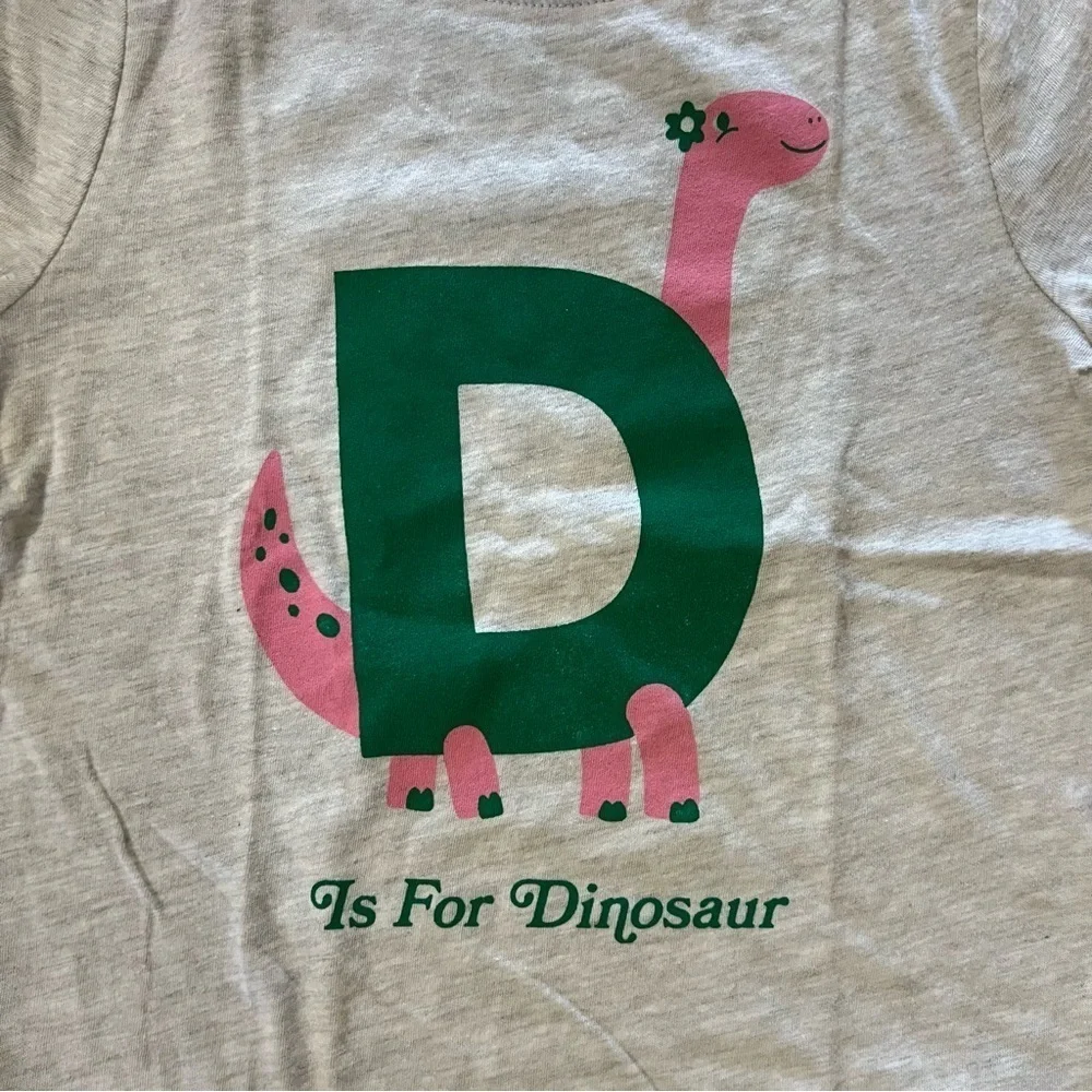 Old Navy Gray Short Sleeve Dinosaur Girls Graphic T-shirt size 6T